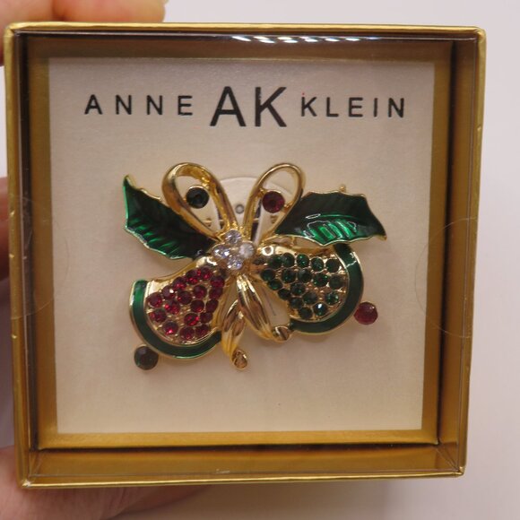 Anne Klein Bells Christmas Brooch New In Box - Picture 1 of 7